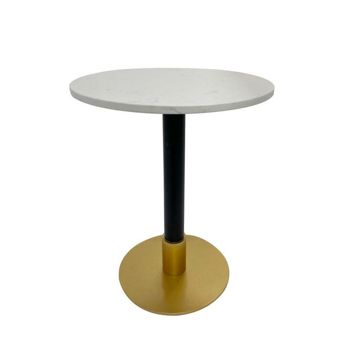Mesa auxiliar Blanco Negro Dorado 50 x 61 cm Metal