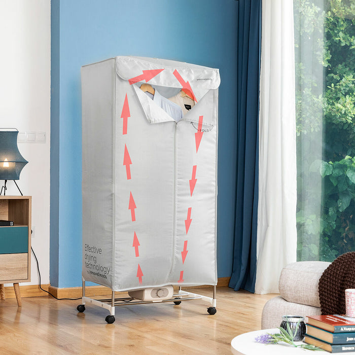 Secadora Eléctrica Portátil de 2 Alturas Dupledry 1200 W ABS Invierno Gris