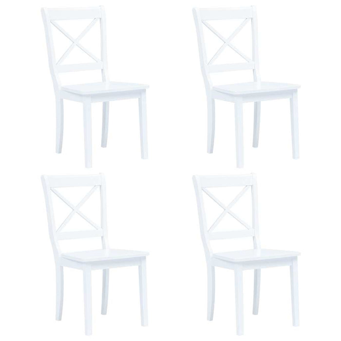 vidaXL Sillas de comedor 4 unidades madera maciza de caucho blanco