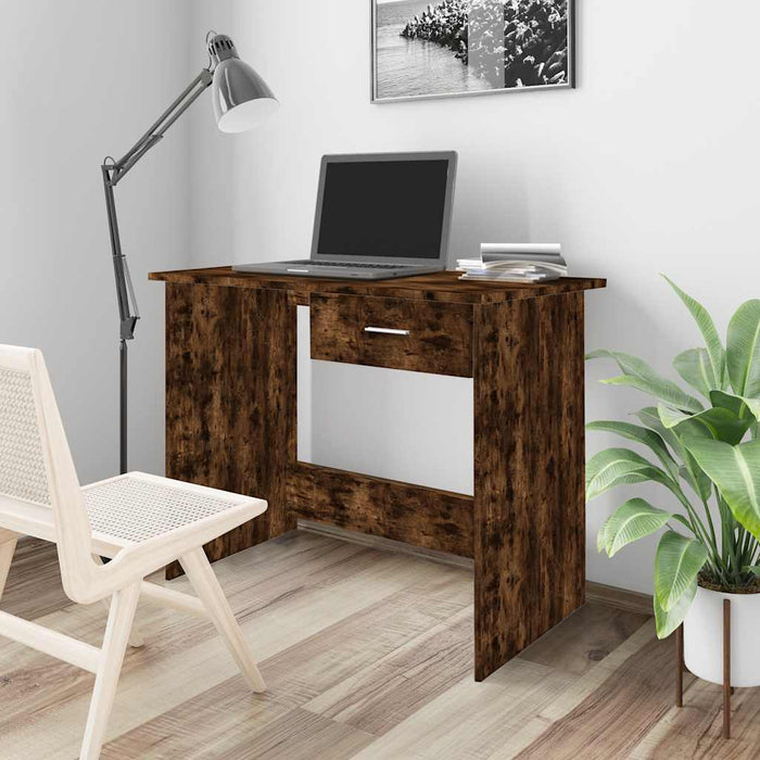 vidaXL Escritorio madera contrachapada roble ahumado 100x50x76 cm