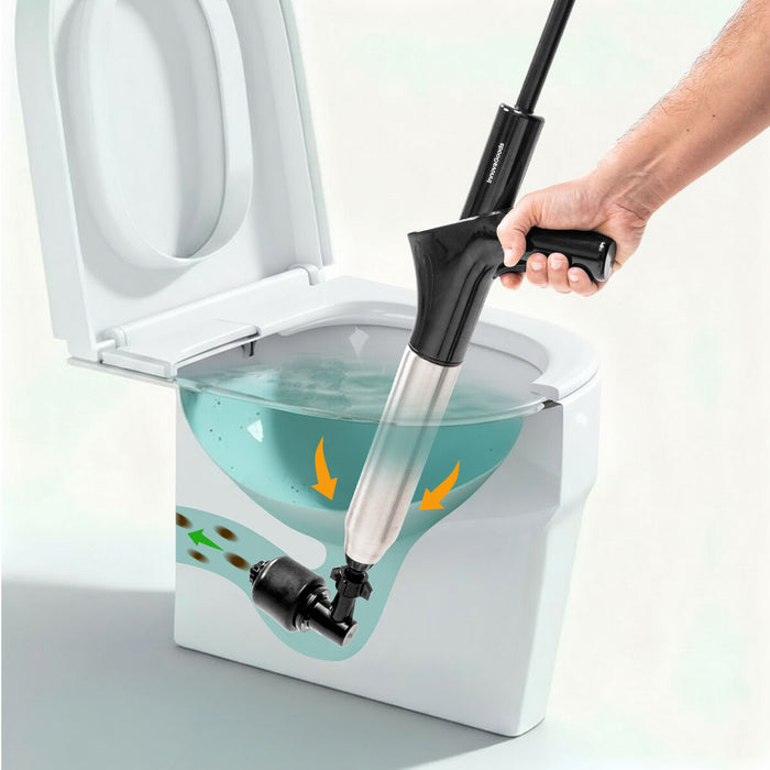 Desatascador de Aire Comprimido de Alta Presión con Accesorios y Manómetro 5 en 1 Jetpro ABS