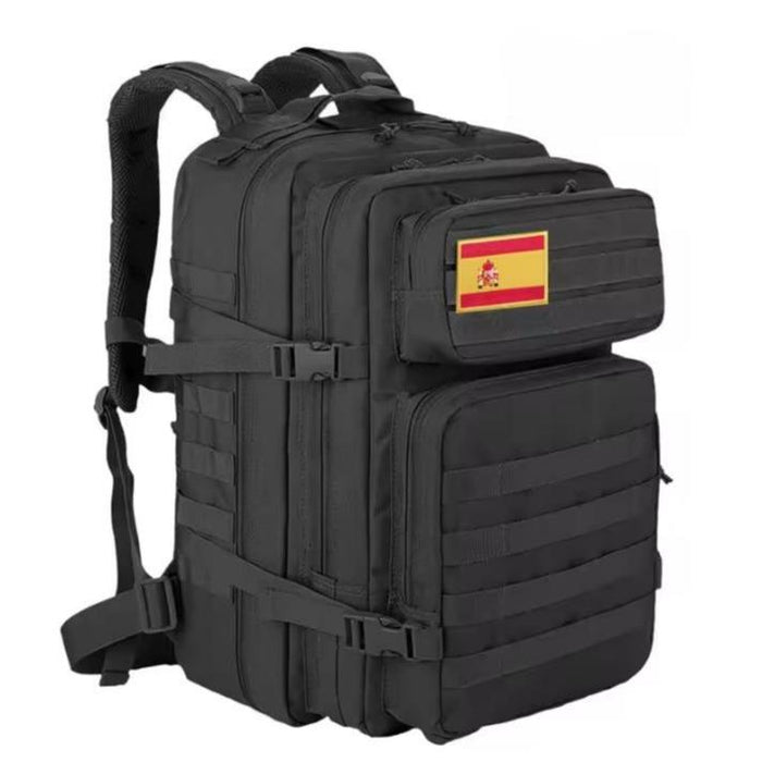 Mochila de Supervivencia 50L Impermeable | Equipo de Monte y Autonomía de Varios Días - Negro