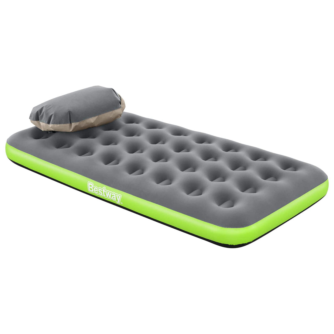 Bestway Colchón inflable 1 persona 188 x 99 x 22 cm Gris y Verde