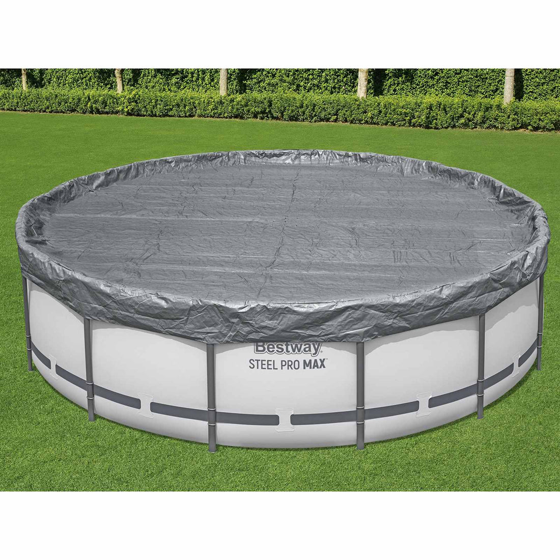 Bestway Cubierta para Piscina Ø4,57 m Redondo Poliéster Gris