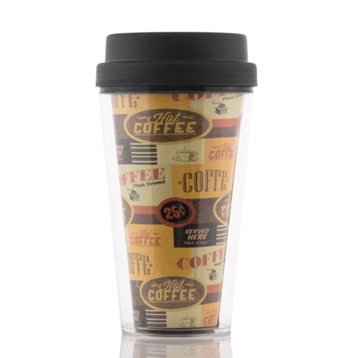 Vaso con Tapa Plástico 300 ml