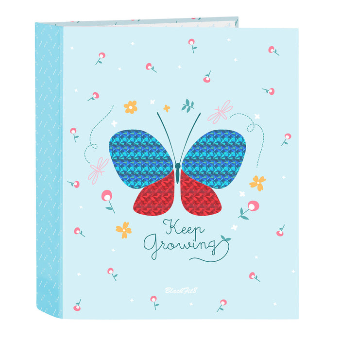Carpeta de anillas BlackFit8 Mariposa Azul A4 27 x 33 x 6 cm Oficina Vuelta al Cole
