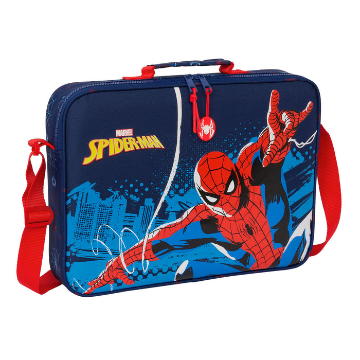 Cartera Escolar Spider-Man Neon Azul marino 38 x 28 x 6 cm Licencias Vuelta al Cole