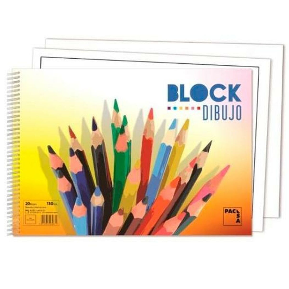 Bloc de dibujo 20 Hojas 33 x 23 cm Con recuadro