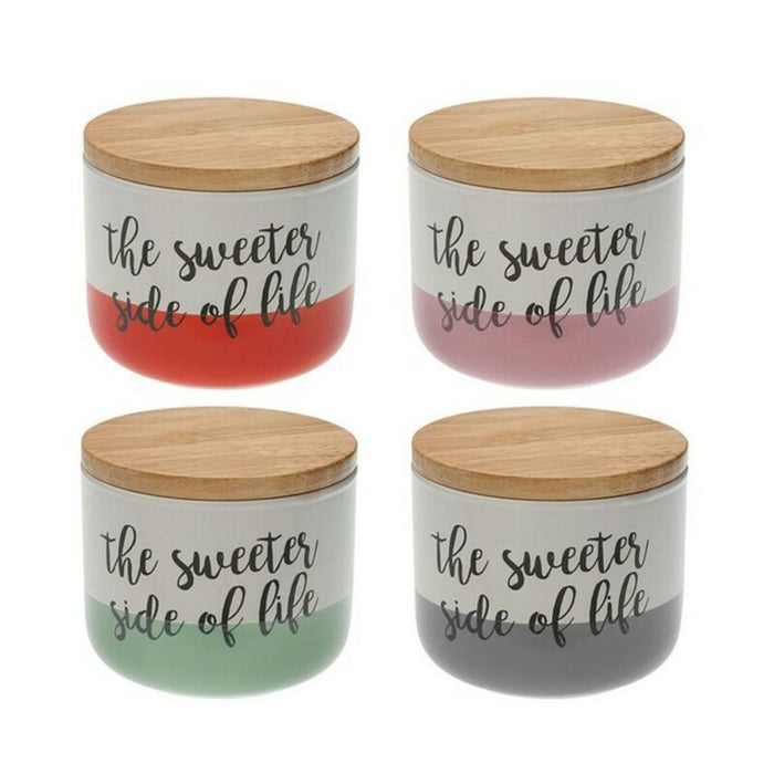 Bote The Sweetes Side Of Life Plegable Porcelana Madera (10 x 8,2 x 10 cm) Multicolor