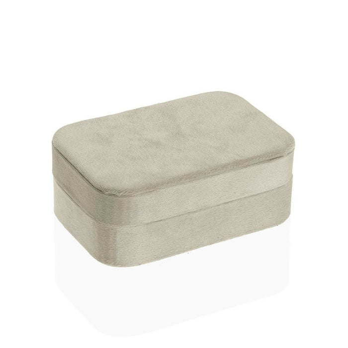 Caja-Joyero Crema Madera Espejo Madera MDF 10 x 6 x 14,7 cm