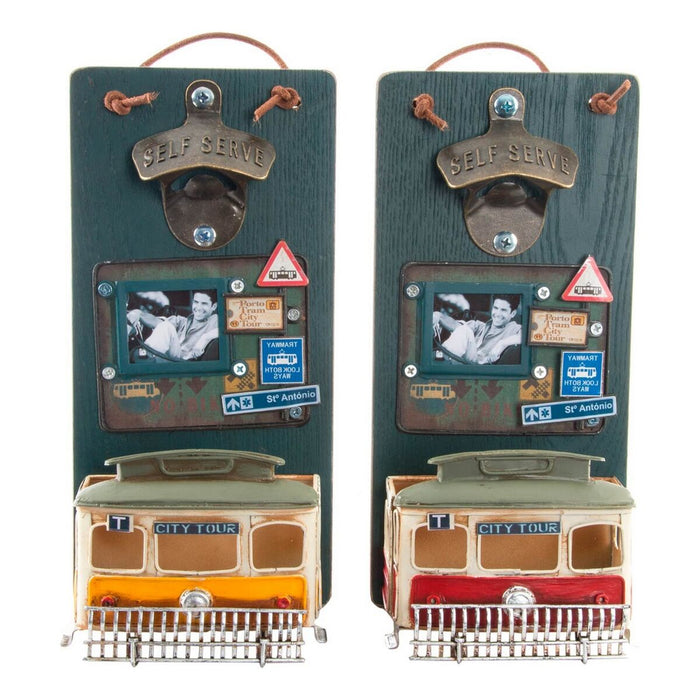 Abrebotellas Self Serve Madera Metal (2 pcs) (26 x 12 x 9 cm)