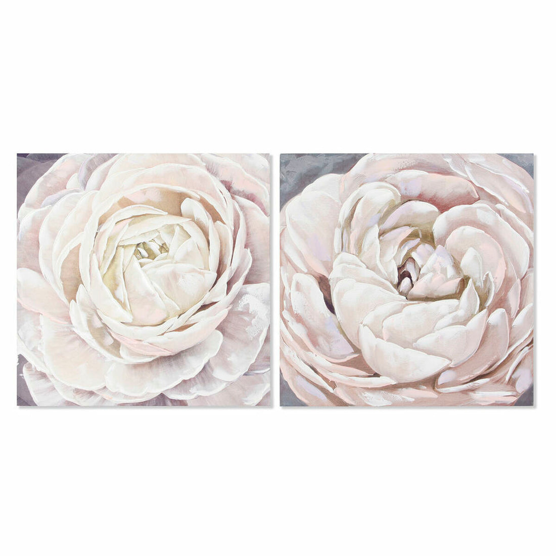 Lienzo Madera MDF 80 x 3 x 80 cm Flor Blanco