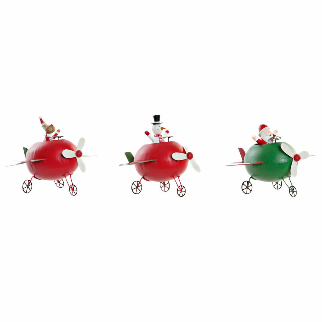 Adorno Navideño Metal Reno (19 x 14 x 13 cm) (3 pcs) Blanco