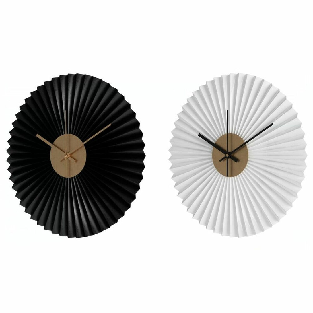 Reloj de Pared Blanco Negro Blanco/Negro Hierro Plástico Moderno 30 x 4 x 30 cm (2 Unidades)