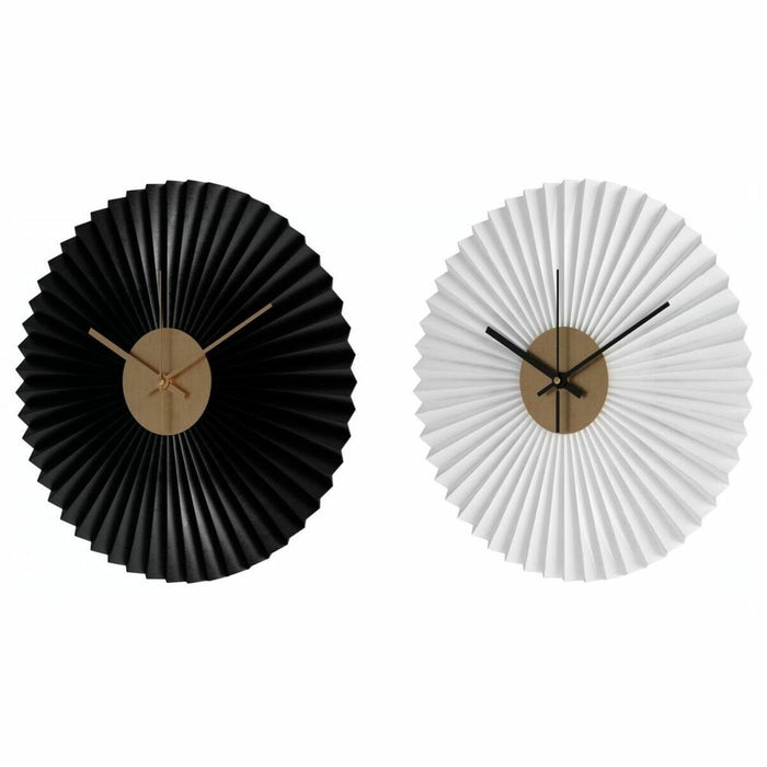 Reloj de Pared Blanco Negro Blanco/Negro Hierro Plástico Moderno 30 x 4 x 30 cm (2 Unidades)