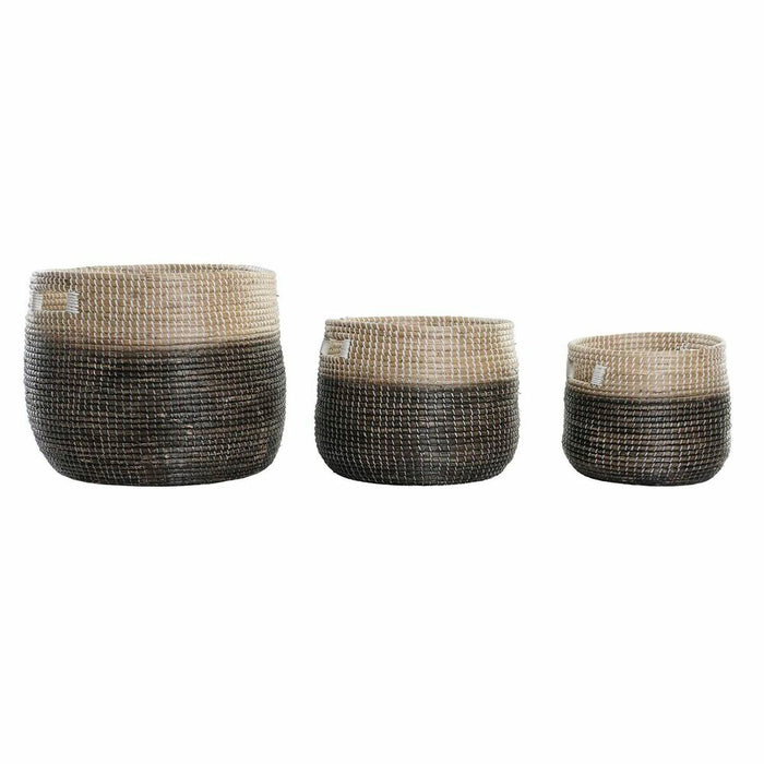 Juego de Cestas Gris Natural Hierba marina (3 Piezas)