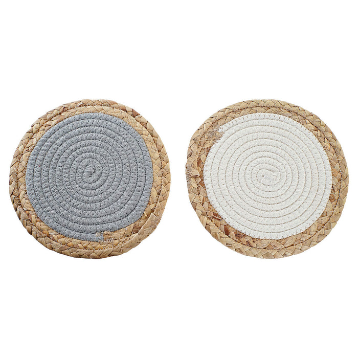 Salvamantel Individual Algodón Fibra (20 x 20 x 1 cm) (2 Unidades) Blanco