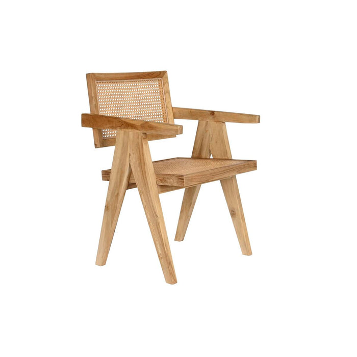 Silla de Comedor Natural Teca Ratán (58 x 56 x 82 cm)