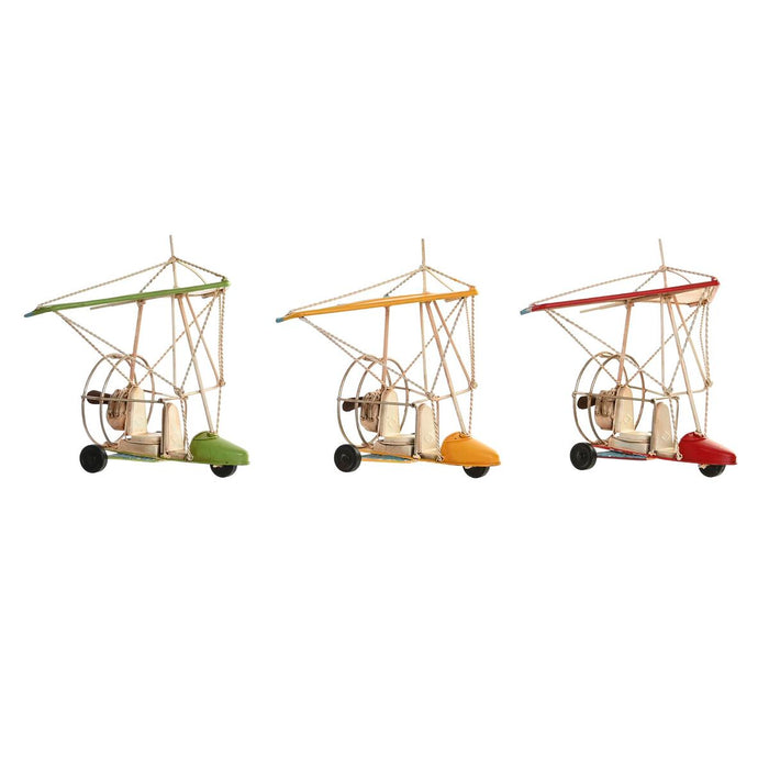 Figura Decorativa Amarillo Rojo Verde Vintage 32 x 18,5 x 25 cm (3 Piezas) Metal
