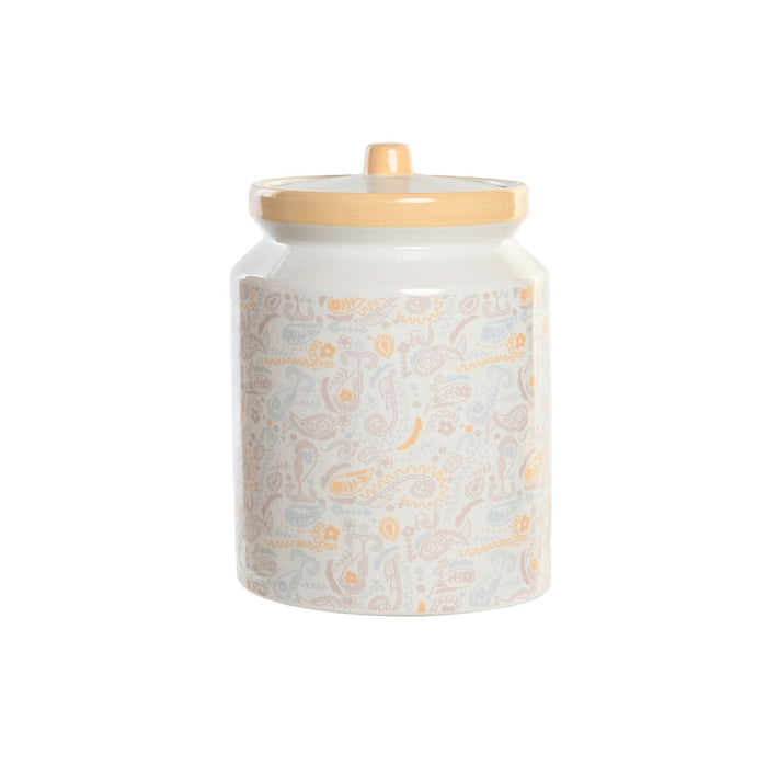 Bote 15 x 21 cm Blanco Amarillo Dolomita Shabby Chic Aluminio