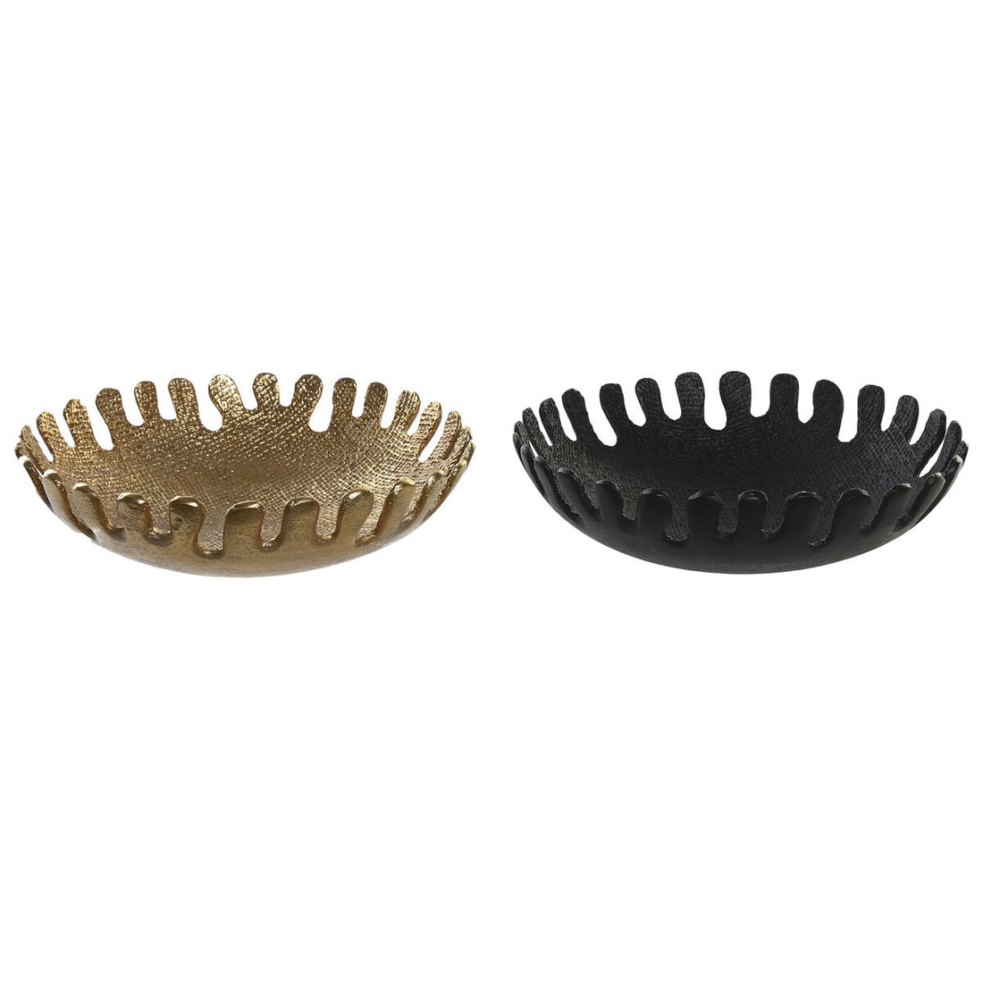 Centro de Mesa Negro Dorado Aluminio 32 x 9 cm (2 Unidades)