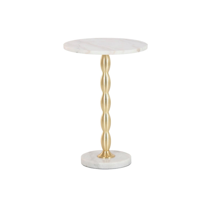 Mesa auxiliar Blanco Dorado 41 x 57 cm Metal