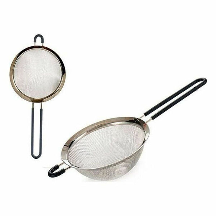 Colador Negro Silicona Acero Inoxidable Gris
