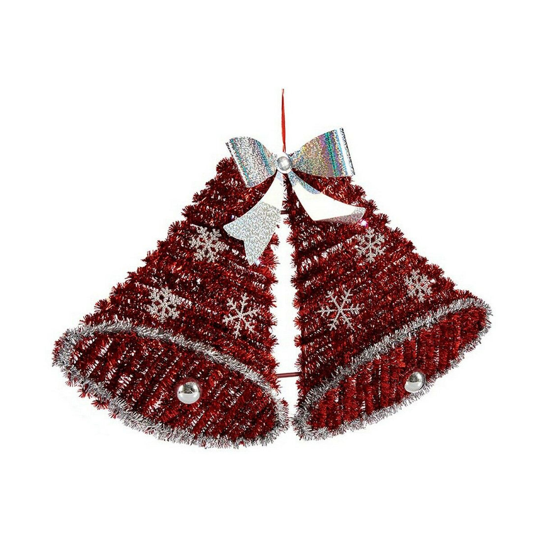Adorno Navideño Blanco Rojo Polipropileno PET Plástico Campanas 30,8 x 5,4 x 50,5 cm 52 x 31,5 x 7,5 cm Luz LED