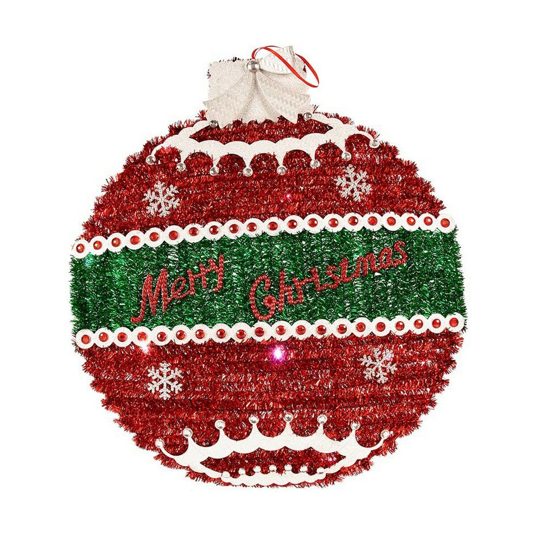 Bola de Navidad Blanco Rojo Plateado Plata Polipropileno PET Plástico Luz LED
