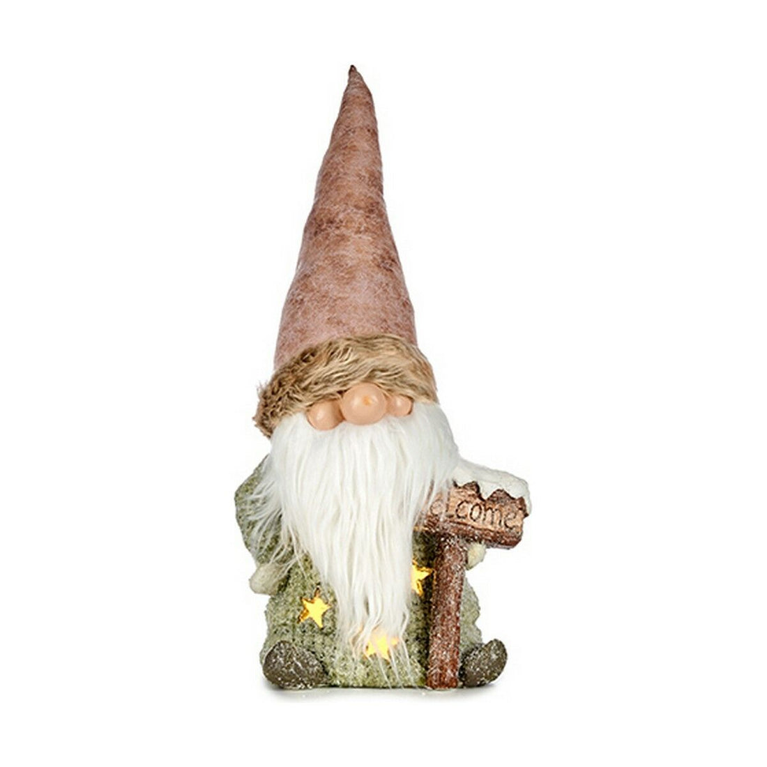 Figura Decorativa Blanco Marrón Verde Rosa Duende 21 x 58 x 27 cm Resina