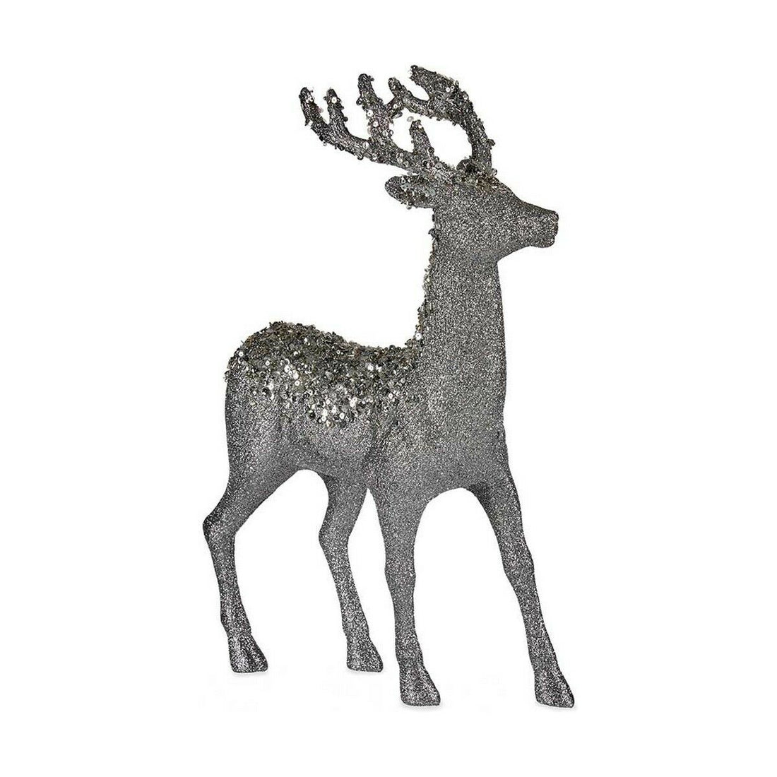 Reno de Navidad Blanco Plateado Plata Reno 15 x 45 x 30 cm Plástico