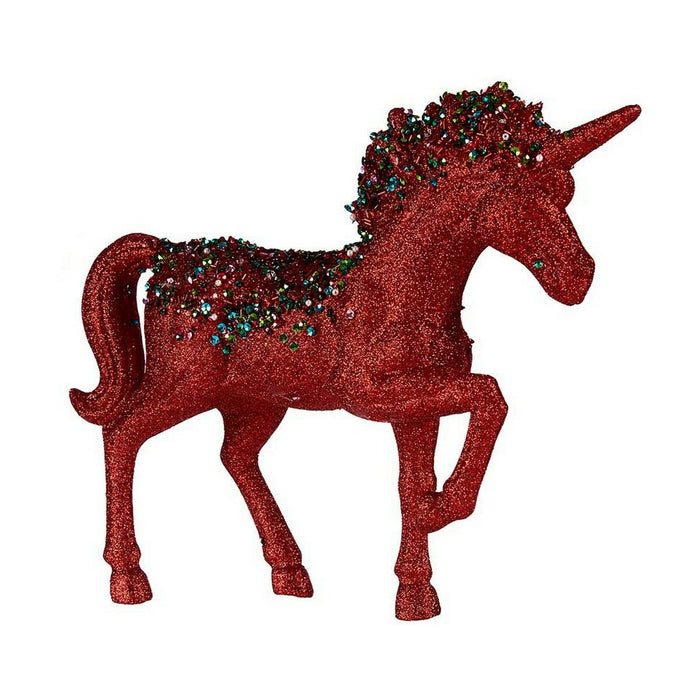 Figura Decorativa Azul Rojo Unicornio 9,5 x 31 x 40 cm Plástico