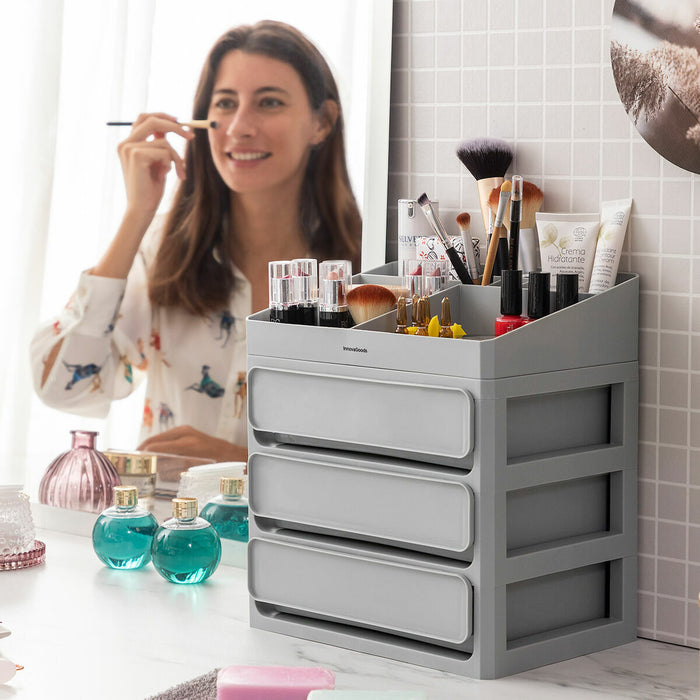 Organizador de Maquillaje Makeser Polipropileno Belleza Gris