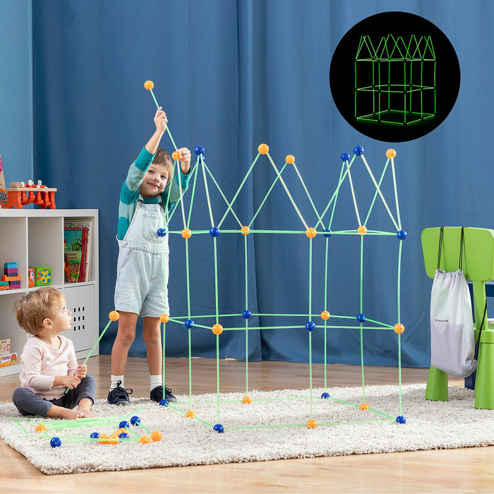 Kit de Construcción de Fuertes para Niños Builkitt 155 Piezas ABS Regalos Niños Multicolor
