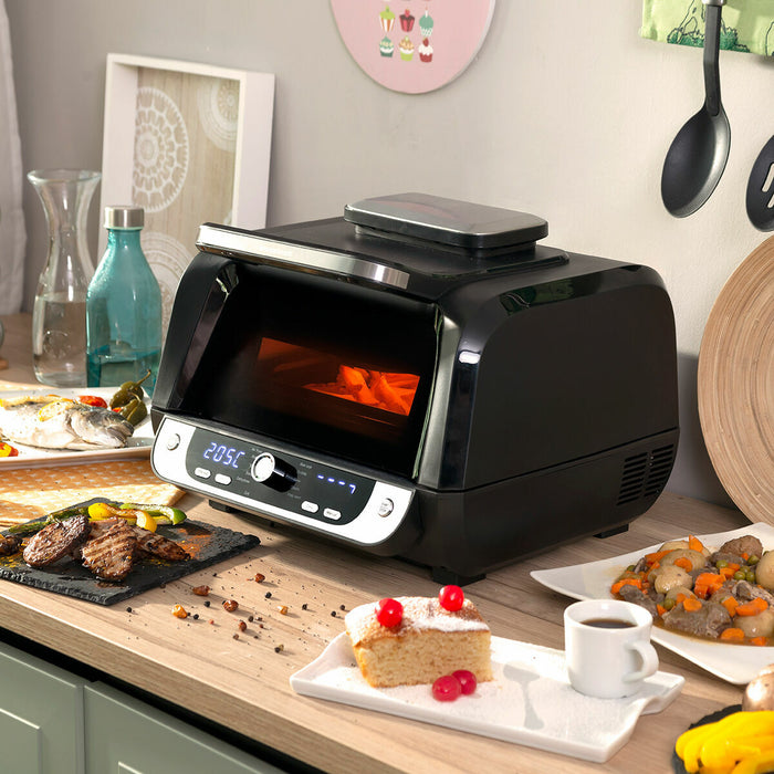 Freidora de Aire con Grill, Accesorios y Recetario Fryinn 12-in-1 6000 Negro Acero 3400 W 6 L Aluminio Antiadherente Chef / Cocinillas Vida Sana