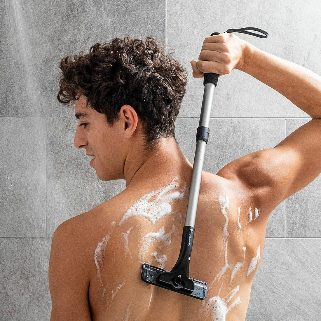 Afeitadora Corporal con Mango de Aluminio Extensible Extaver ABS Belleza ECOFriendly Gris