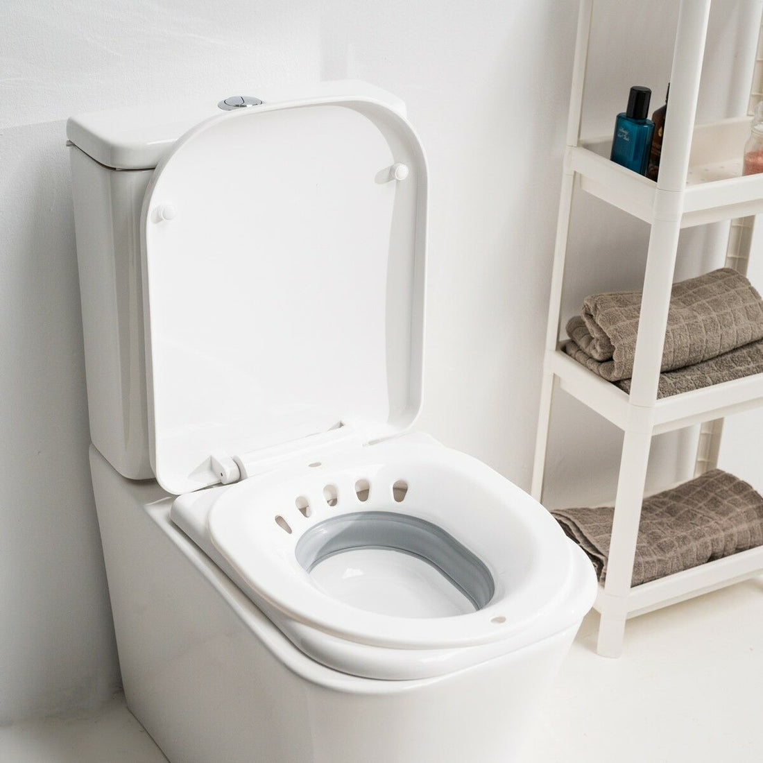 Bidé Plegable Portátil para Inodoro Fopobi TPE Blanco