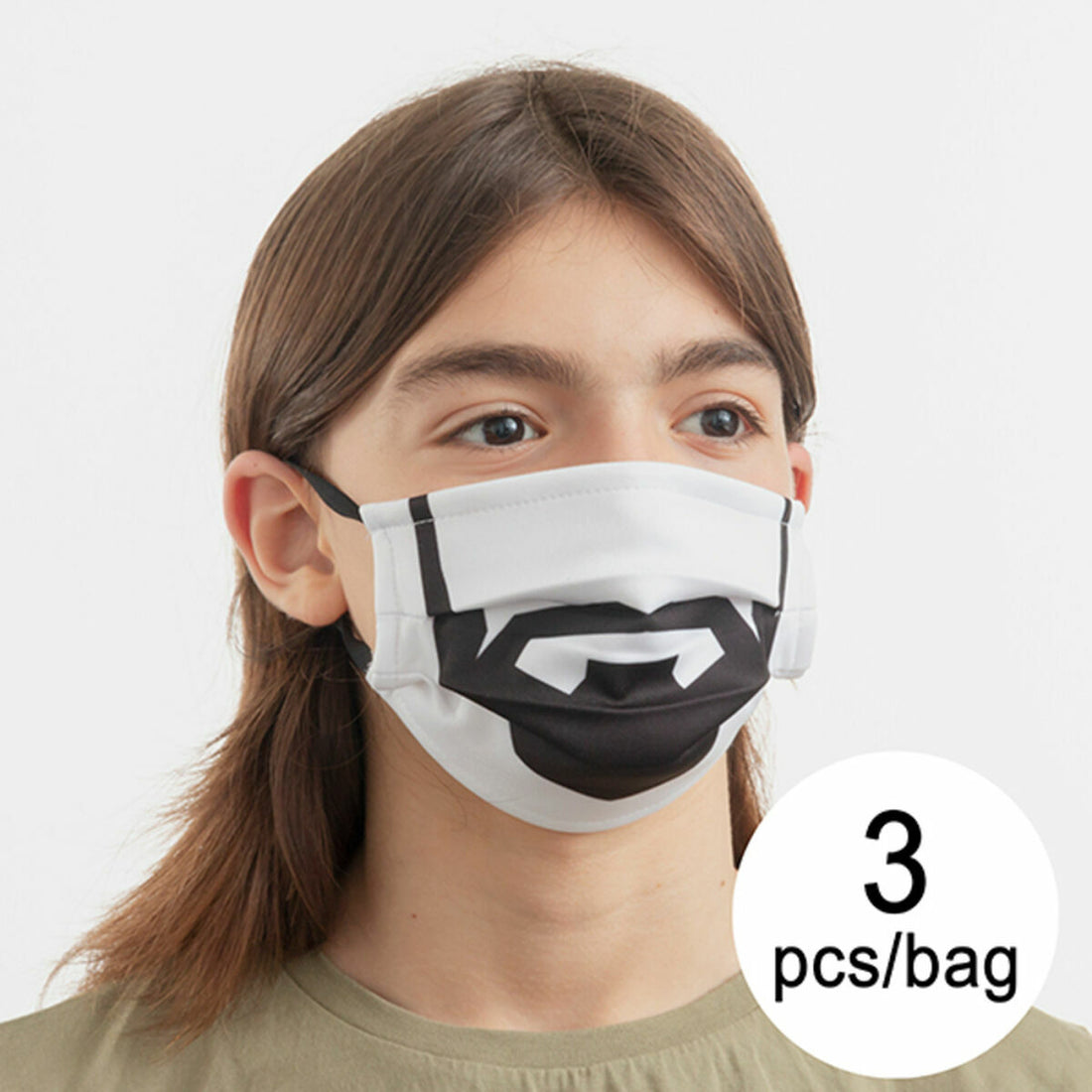 Mascarilla Higiénica de Tela Reutilizable Beard Luanvi Talla M Pack de 3 uds Domótica / Seguridad Oficina