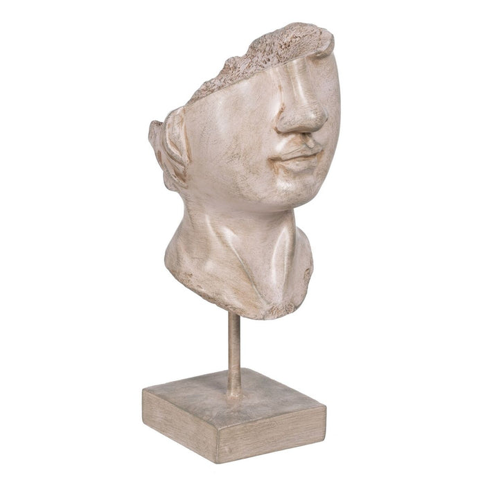 Figura Decorativa Beige Rostro 12,5 x 13,5 x 27,5 cm Metal