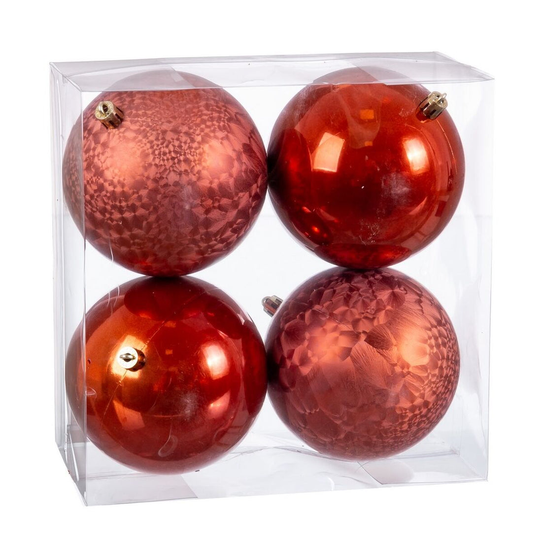 Bolas de Navidad Cobre Plástico 10 x 10 cm (4 Unidades)