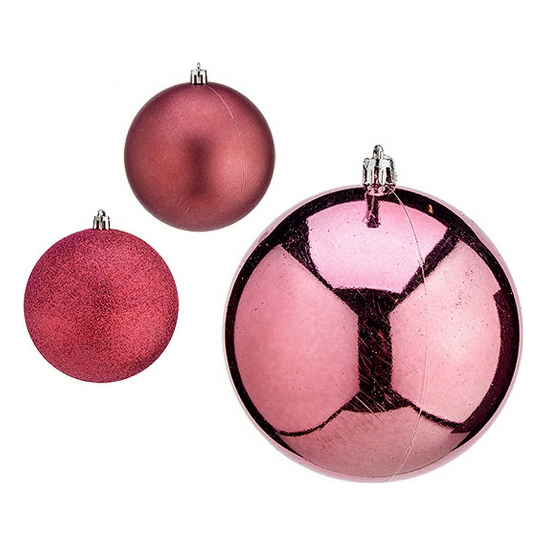 Bolas de Navidad Rosa Plástico Ø 10 cm 6 Unidades