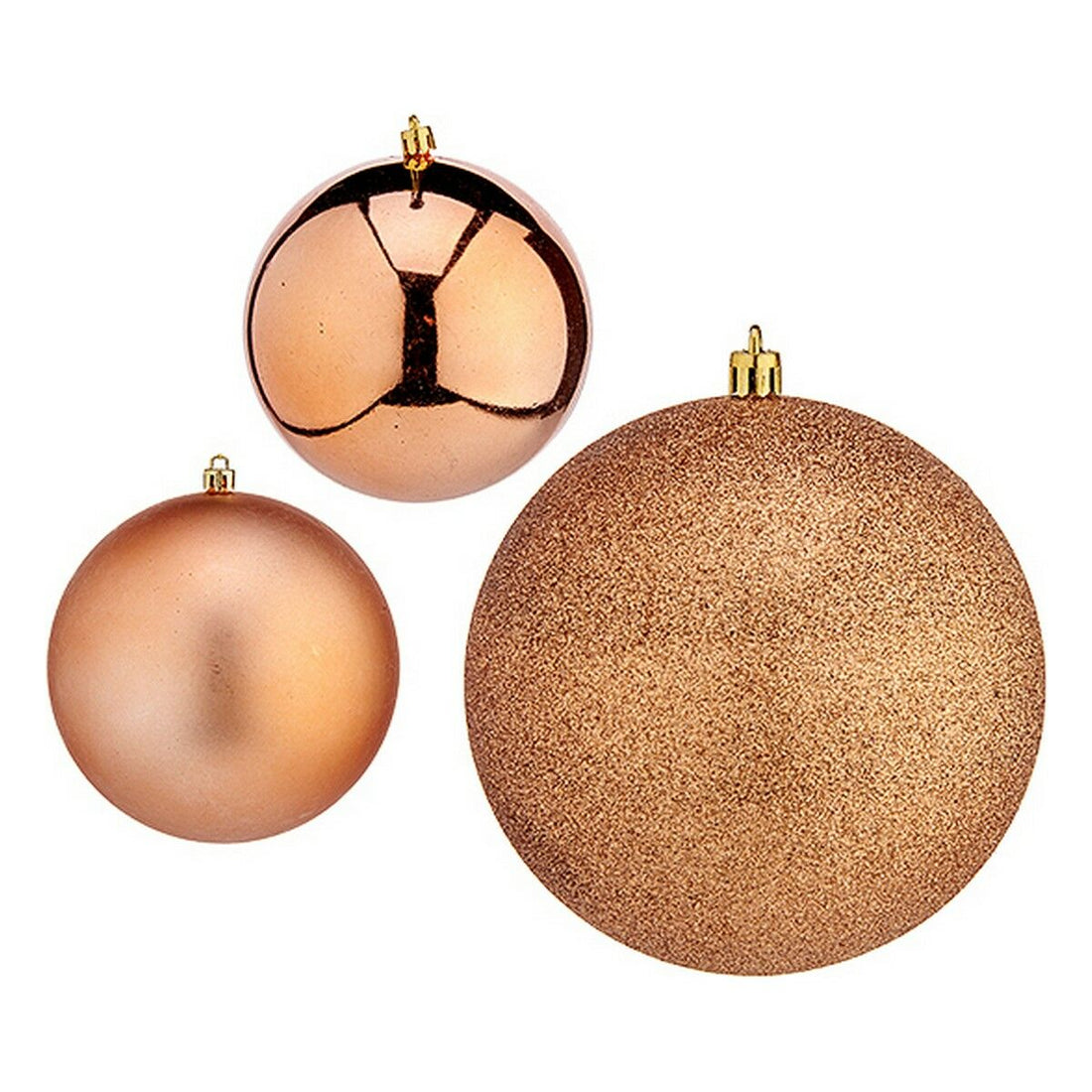 Bolas de Navidad Cobre Plástico Ø 10 cm 6 Unidades