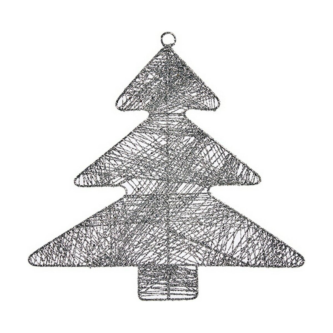 Adorno Navideño Plateado Metal Plástico Árbol de Navidad 36,7 x 0,2 x 37,5 cm