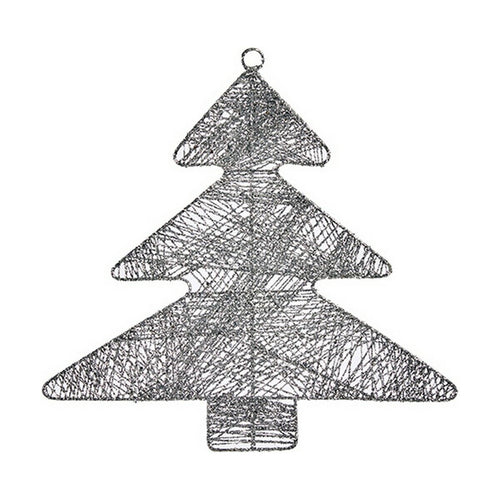 Adorno Navideño Plateado Metal Plástico Árbol de Navidad 36,7 x 0,2 x 37,5 cm