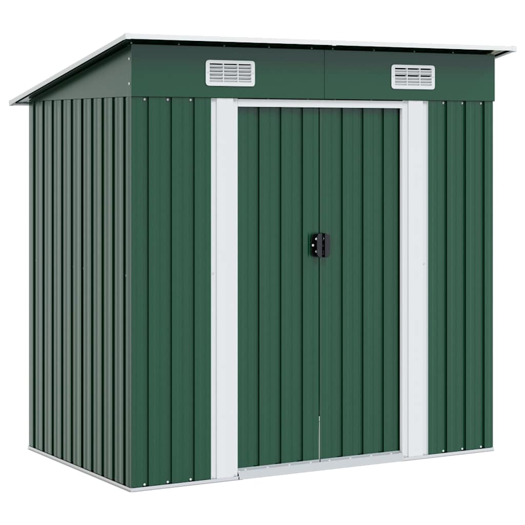 vidaXL Caseta de jardín verde metal