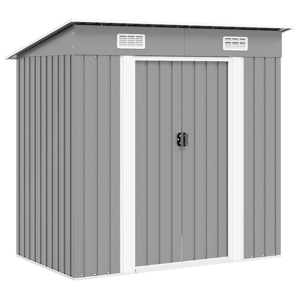 vidaXL Caseta de jardín de metal gris