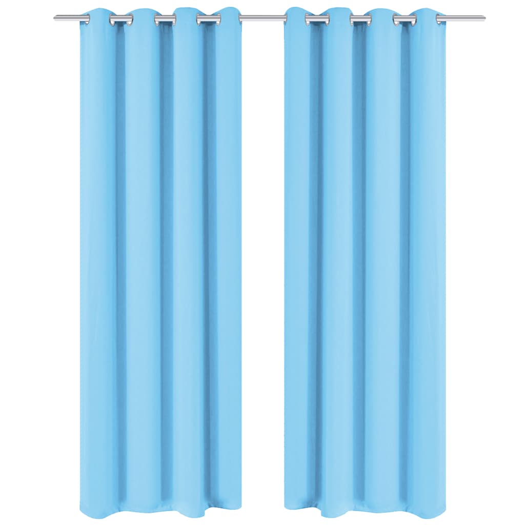 vidaXL Cortinas opacas 2 piezas con ojales de metal 135x175cm turquesa