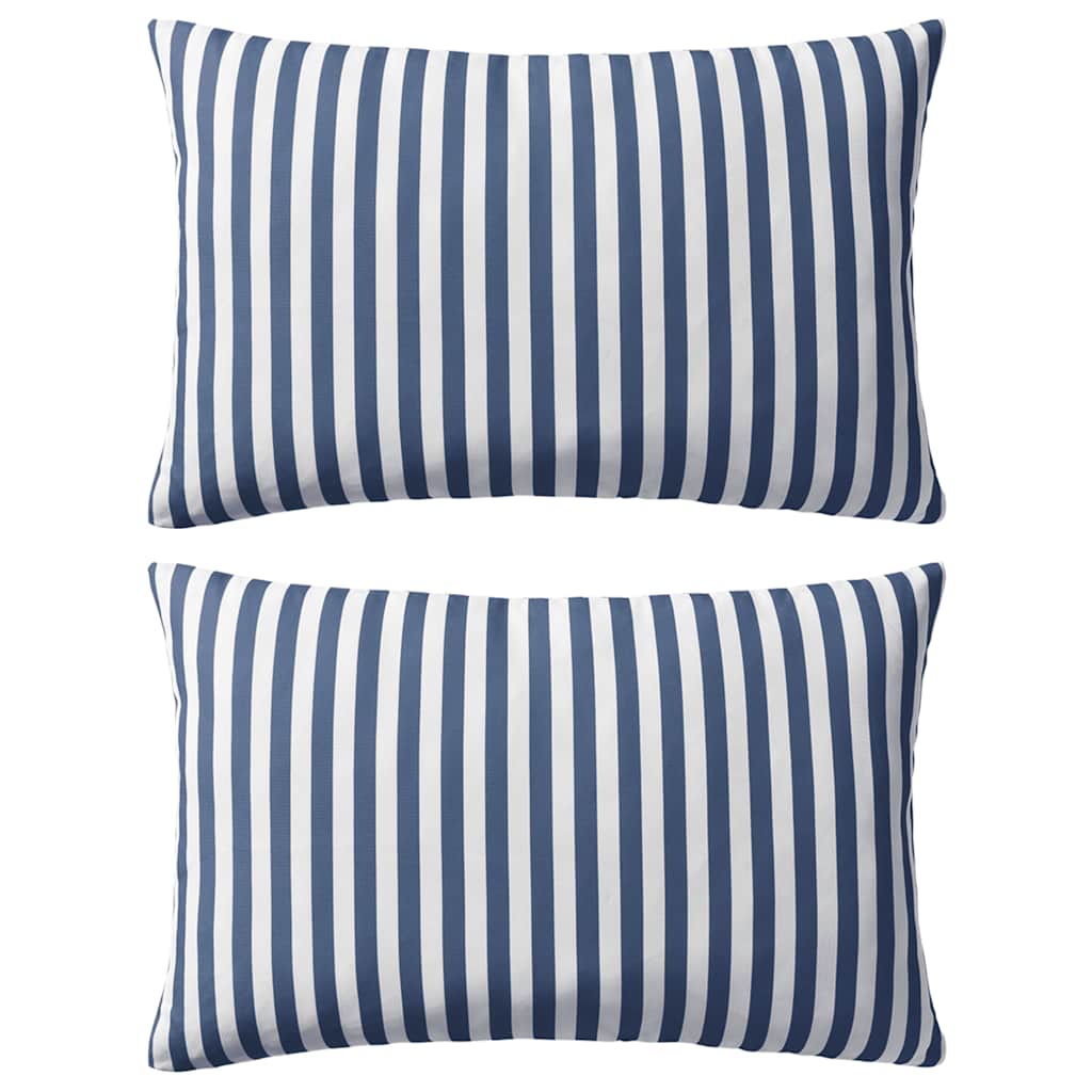 vidaXL Cojines para exterior a rayas 60x40 cm azul marino 2 unidades