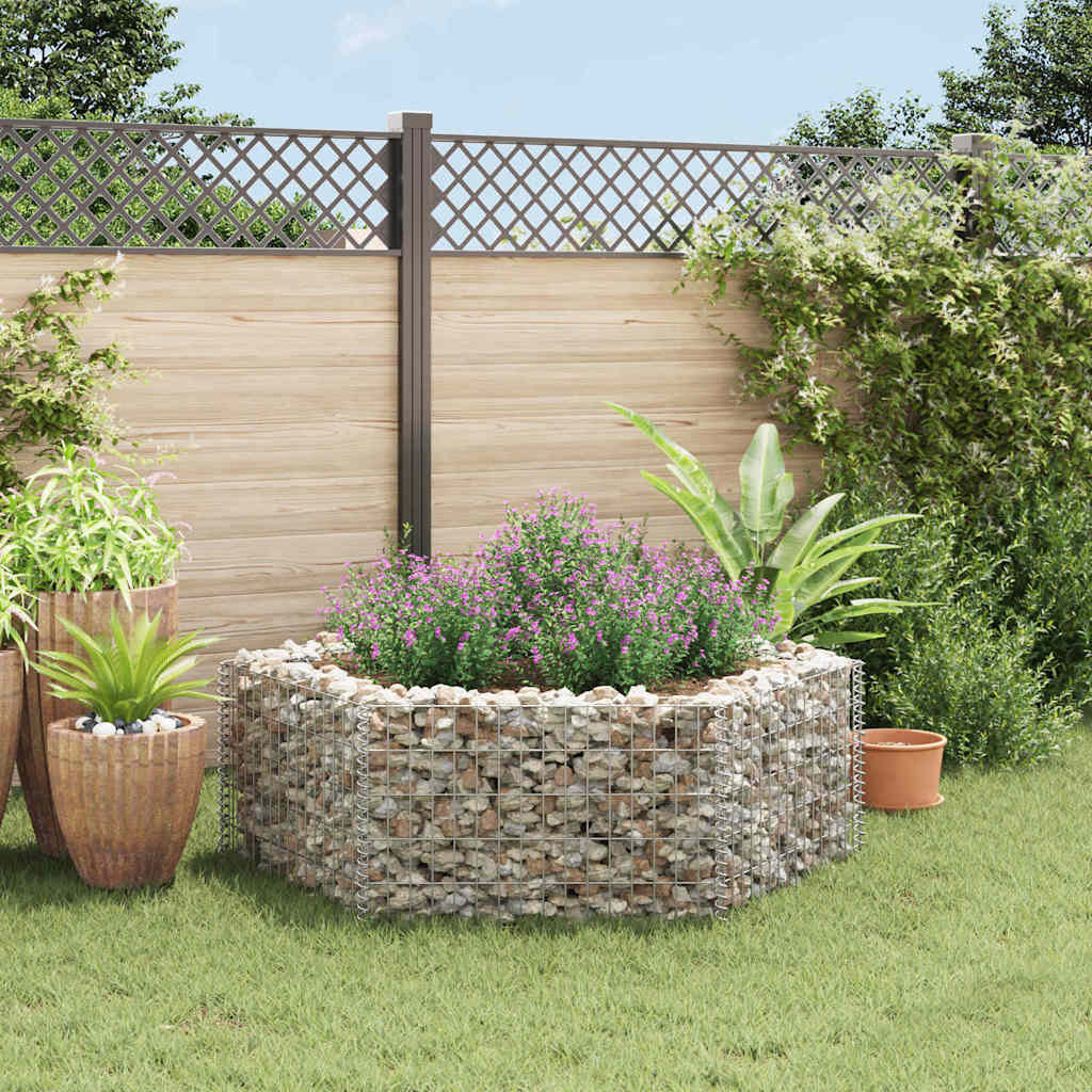 vidaXL Arriate hexagonal de gaviones 160x140x50 cm