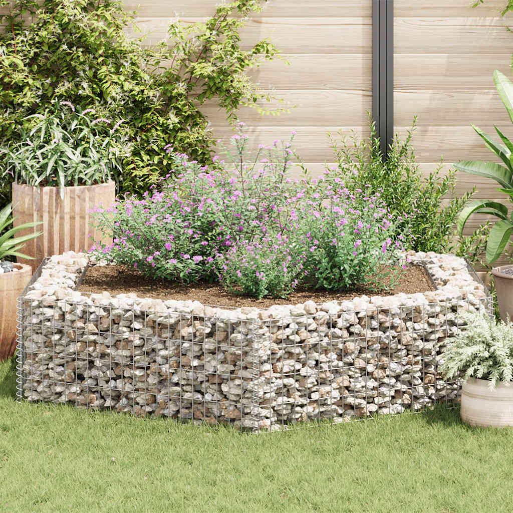 vidaXL Arriate hexagonal de gaviones 200x173x40 cm